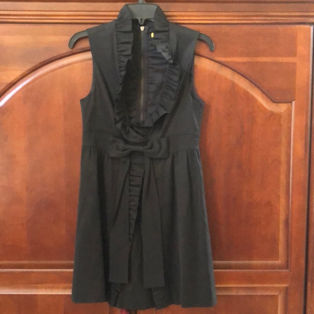 Alice + Olivia Black Ruffled Mini Dress